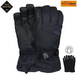 Pow Warner GTX Long Snowboard Gloves Black