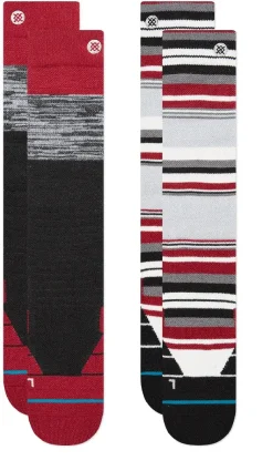 Stance Blocked Snow Socks 2 Pack Red